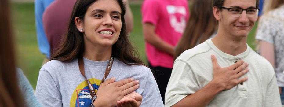 Two students at Orientation